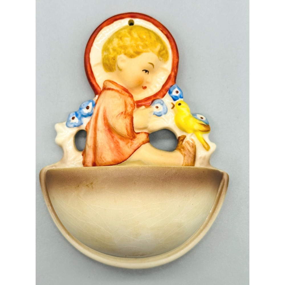 Goebel Hummel Angel Child with Bird Figurine Holy Water Font HUM 22/0